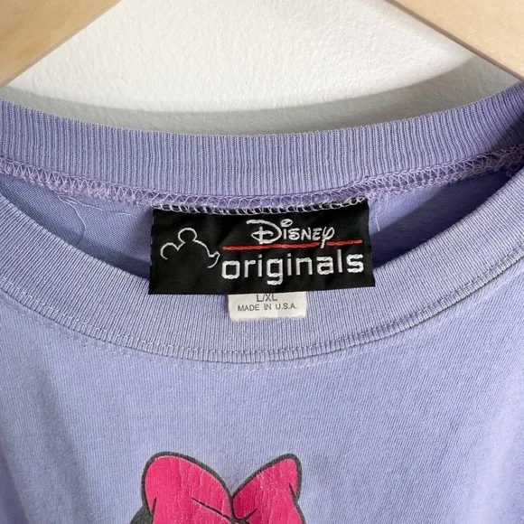 Vintage Minnie Mouse Walt Disney Cropped Short Sleeve Tee Size Large/XL - Picture 4 of 7